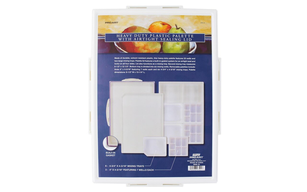 Pro Art Palette With Trays, 9"x13", Air Tight, 33 Well, Paint Palette, Paint Tray, Paint Pallet, Paint Tray Palette, Plastic Pallet, Paint Trays, Paint Pallete, Acrylic Paint Palette Tray